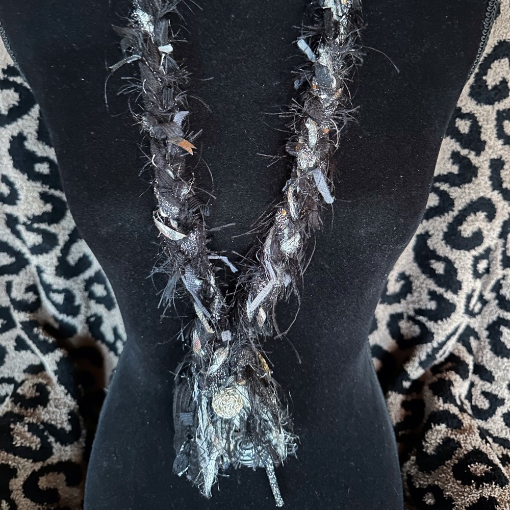 Beautiful metallic and black necklace